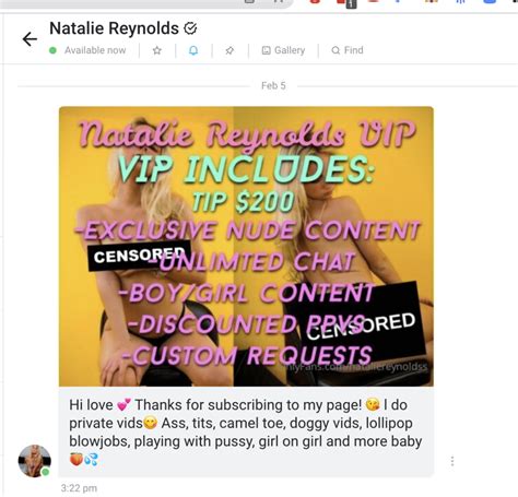 natalie reynolds nud|Natalie Reynolds OnlyFans Leaks